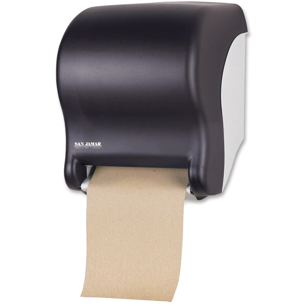 San Jamar Tear-N-Dry Eco Roll Paper Towel Dispenser, 14 7/16in x 11 3/4in x 9 1/8in, Black