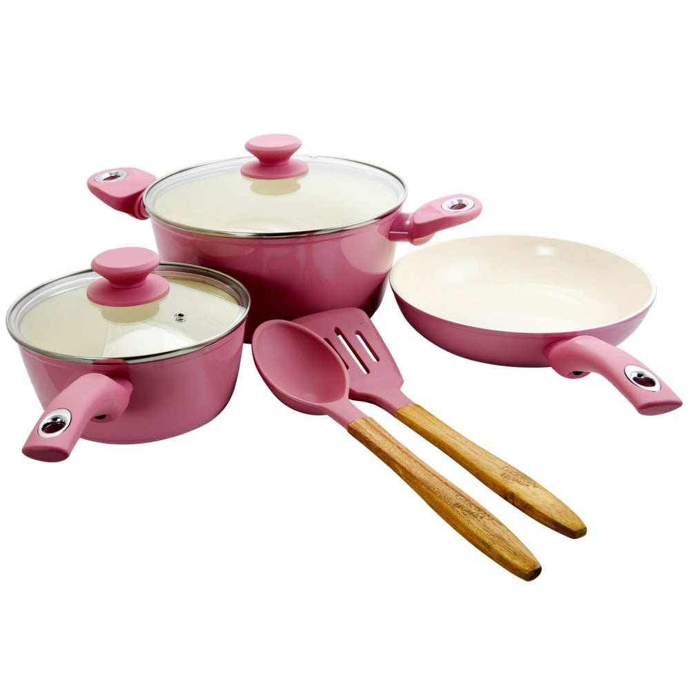 Gibson Home 7-Piece Plaza Cafe Cookware Set, Lavender