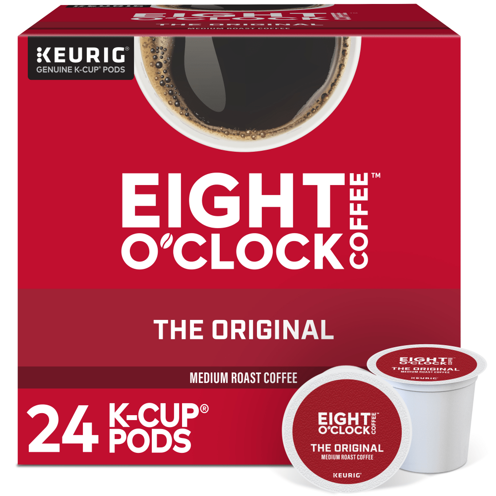 Eight O-Clock Single-Serve Coffee K-Cup Pods, Original, Carton Of 24