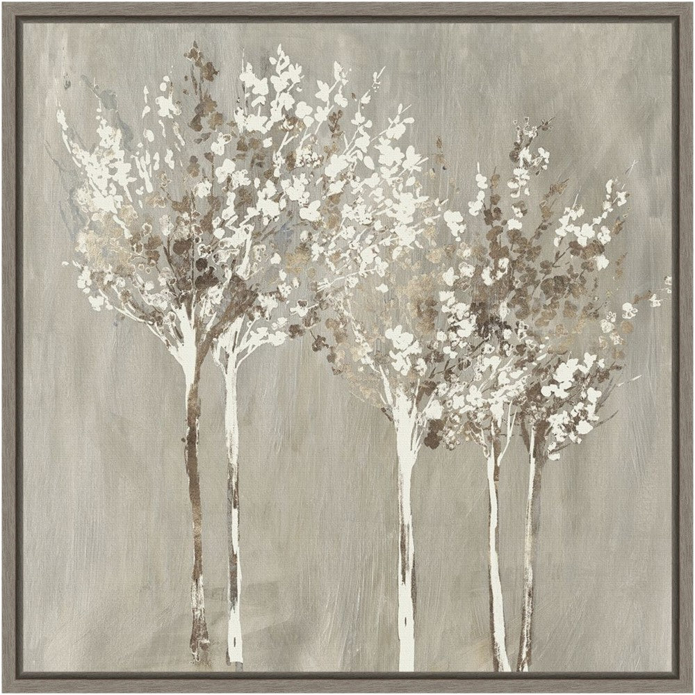 Amanti Art Dusky Trees by Allison Pearce Framed Canvas Wall Art Print, 16inH x 16inW, Greywash