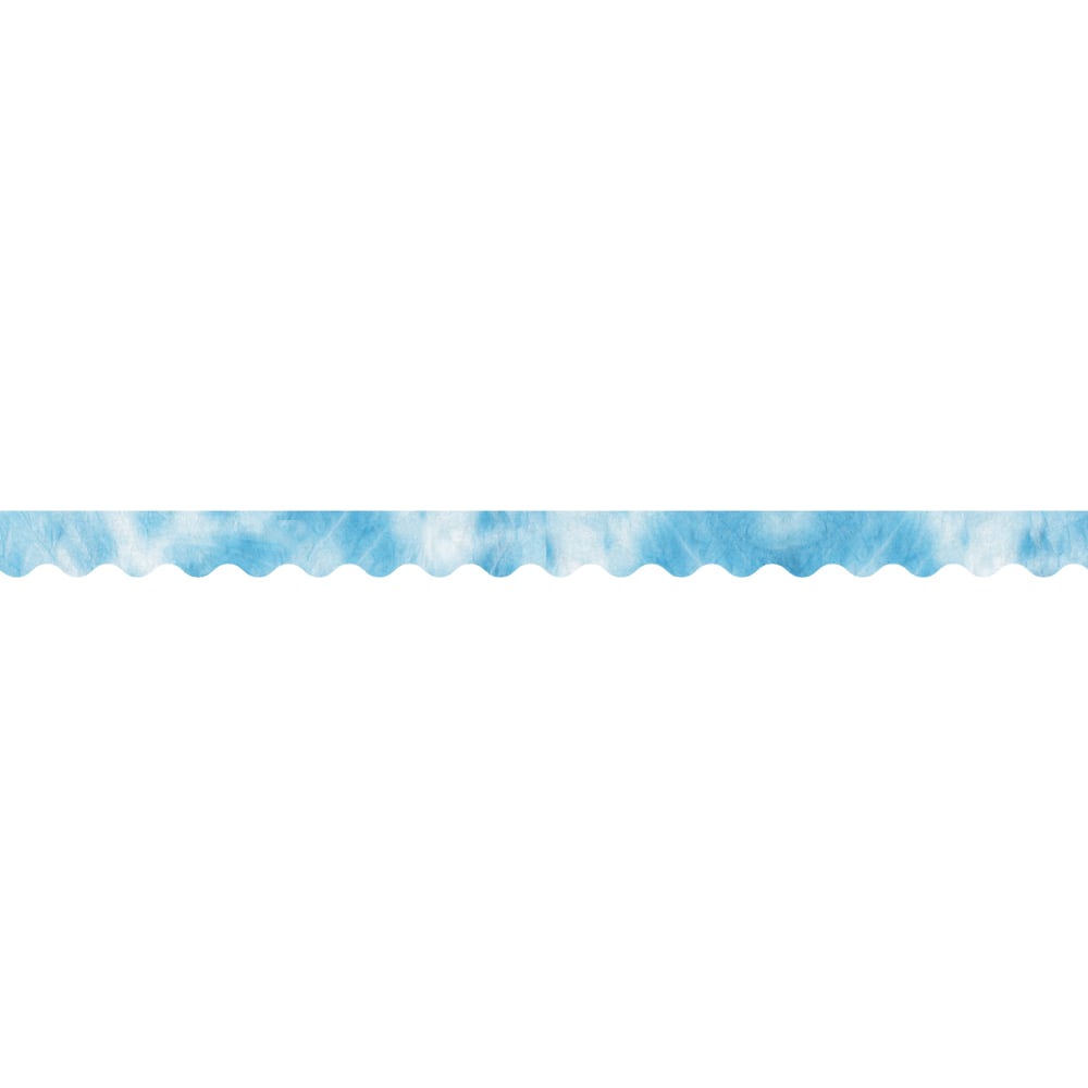 Barker Creek Double-Sided Scalloped Edge Borders, 2-1/4in x 36, Blue Tie-Dye And Ombre, Pack Of 13 Borders