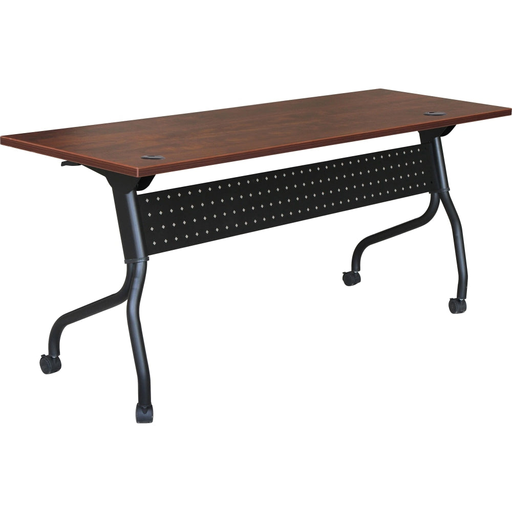 Lorell Flip Top Training Table, 72inW, Cherry/Black