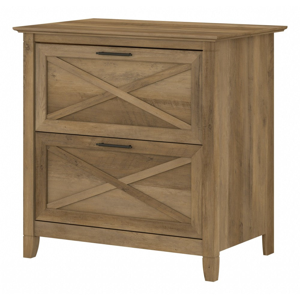 Bush Furniture Key West 30inW x 19-7/8inD Lateral 2-Drawer File Cabinet, Reclaimed Pine, Standard Delivery