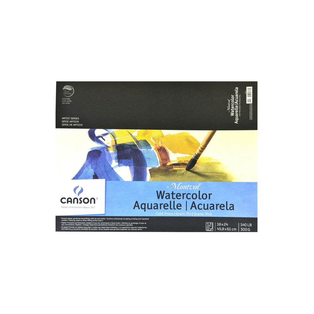 Canson Montval Watercolor Paper, 18in x 24in, 12 Sheets