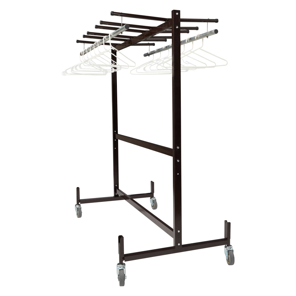 National Public Seating Folding Chair/Table Dolly/Coat Rack, 70inH x 67inW x 33-1/4inD, Brown