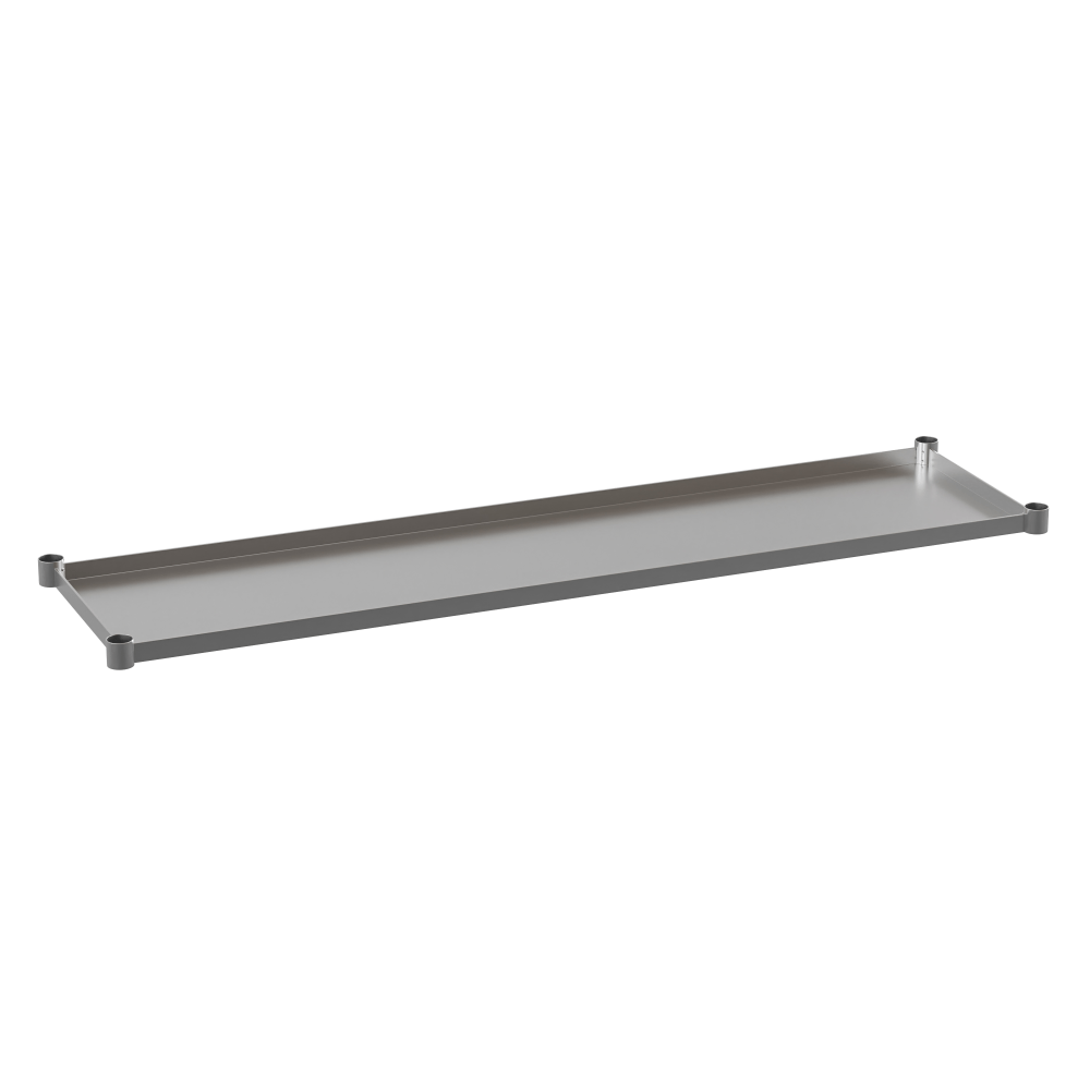 Flash Furniture Galvanized Adjustable Under Shelf For Prep And Work Tables, 2inH x 67inW x 24inD, Silver