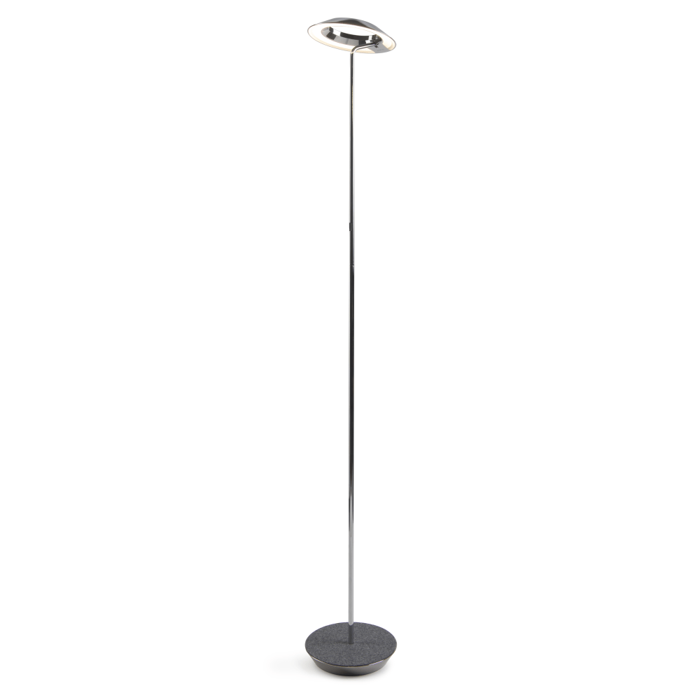 Koncept Royyo LED Floor Lamp, 45-1/2inH, Chrome Body/Oxford Felt Base