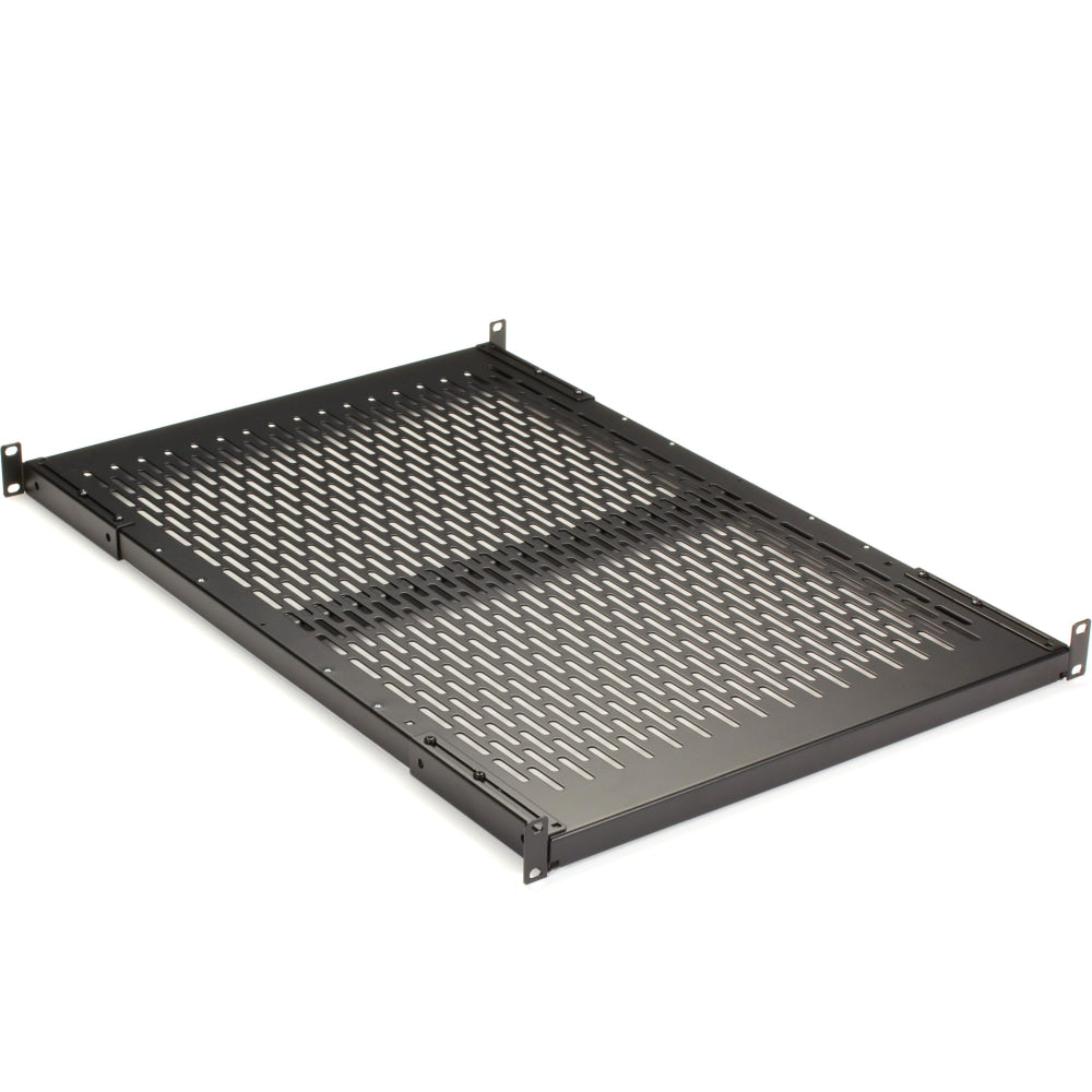 Black Box Fixed Vented Server Shelf, 27 1/4inD, for 19in Rails - For Server19in Rack Width - Rack-mountable - 150 lb Maximum Weight Capacity - TAA Compliant