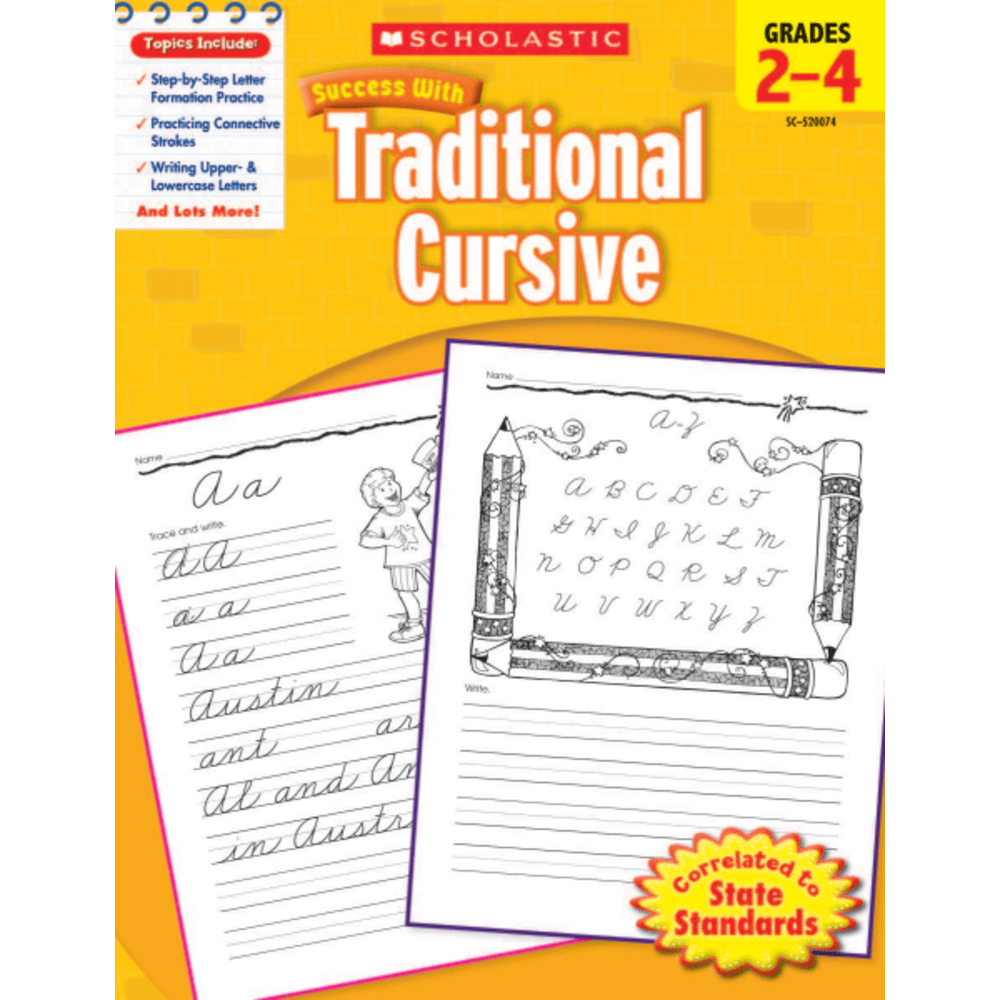 Scholastic Success With: Traditional Cursive Workbook, Grades 2-4