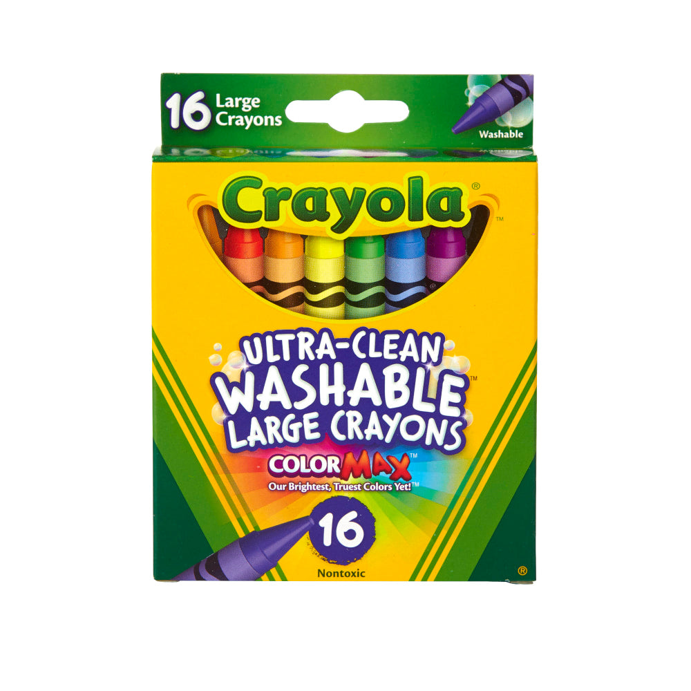 Crayola Washable Crayons, Assorted Colors, Pack Of 16