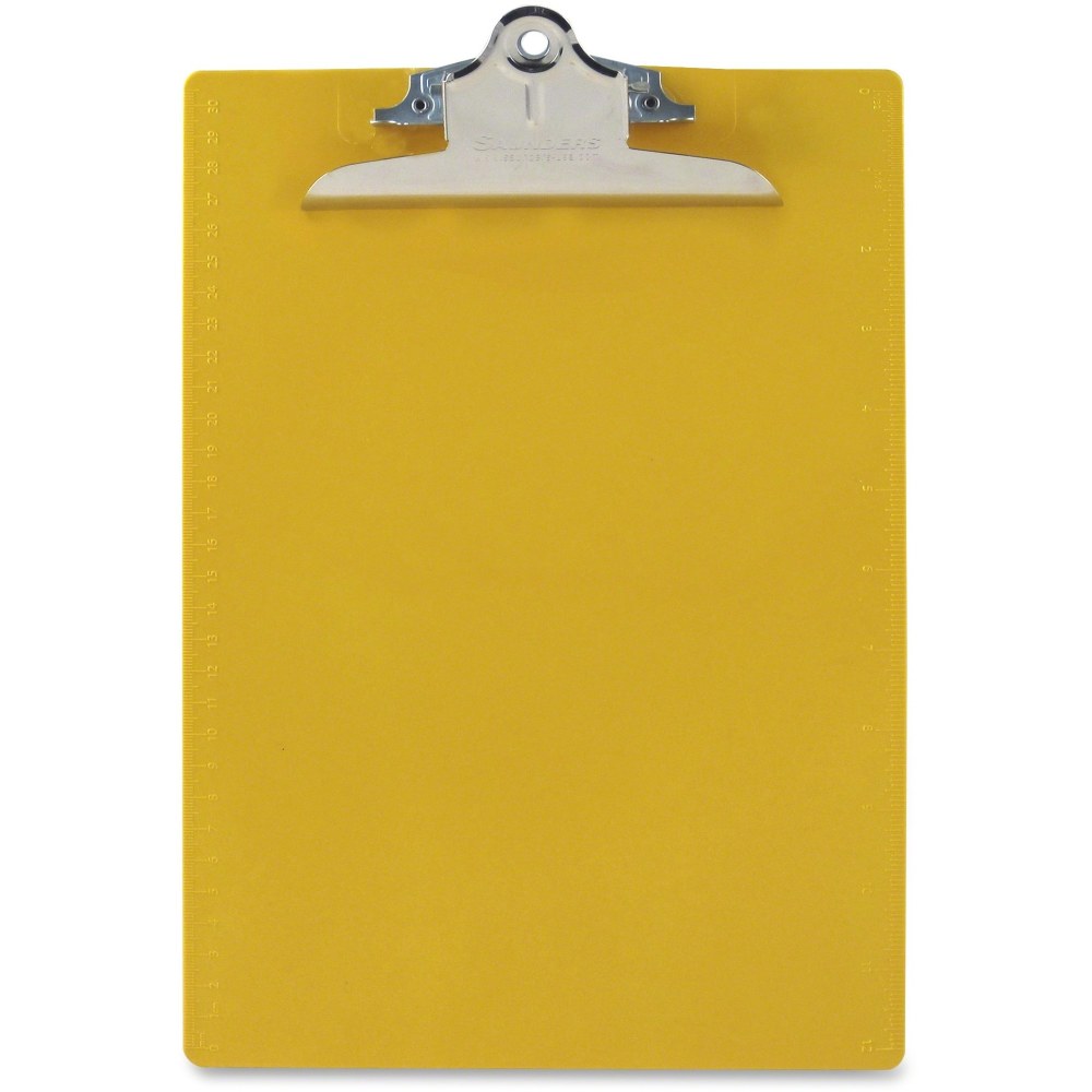 Saunders Plastic Clipboard, 1inClip, 96% Recycled, Yellow