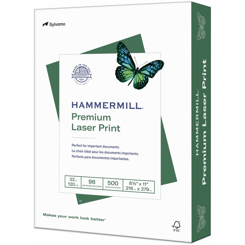 Hammermill Multi-Use Printer & Copy Paper, White, Letter (8.5in x 11in), 5000 Sheets Per Case, 32 Lb, 98 Brightness, Case Of 10 Reams