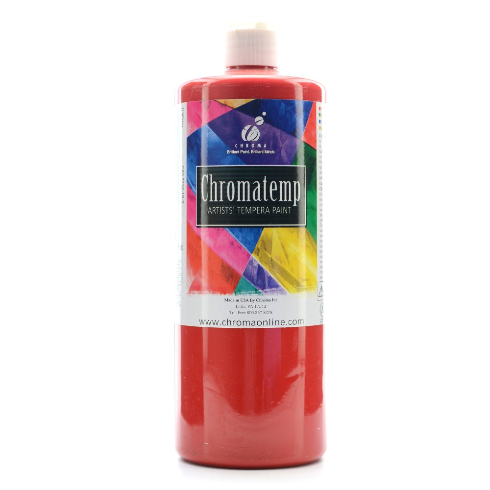 Chroma ChromaTemp Artists Tempera Paint, 32 Oz, Red