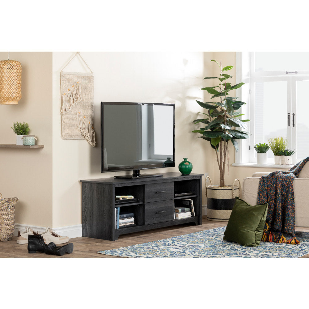 South Shore Fusion TV Stand With Drawers, 22-1/2inH x 59-1/4inW x 17-3/4inD, Gray Oak