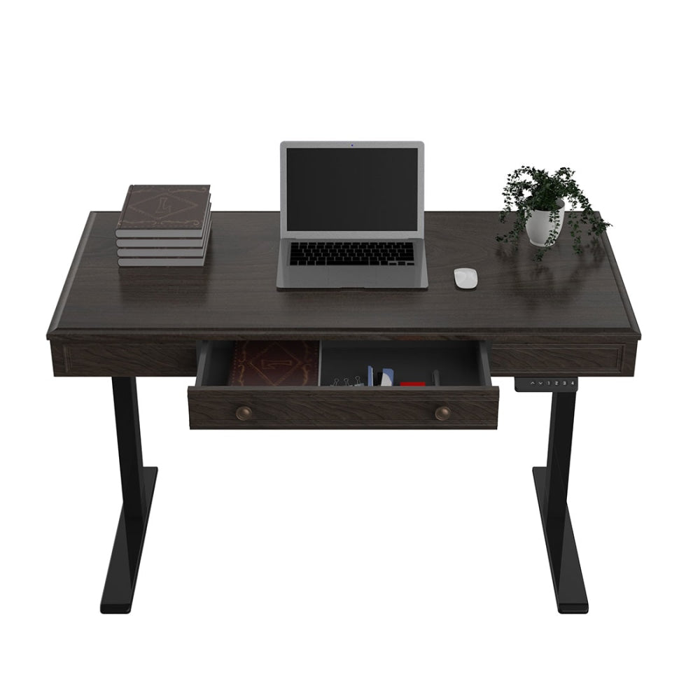 FlexiSpot 48inW Electric Height-Adjustable Desk, Brown