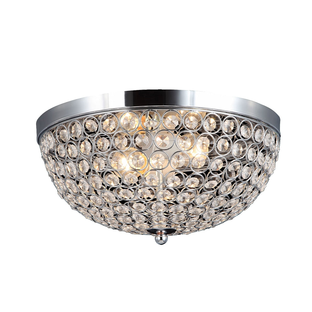 Lalia Home Crystal Glam 2-Light Ceiling Flush-Mount Light, Chrome/Crystal