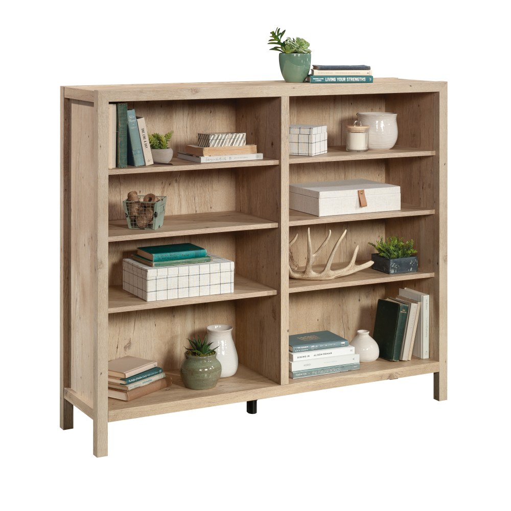 Sauder Pacific View 48inH 8-Shelf Horizontal Bookcase, Prime Oak