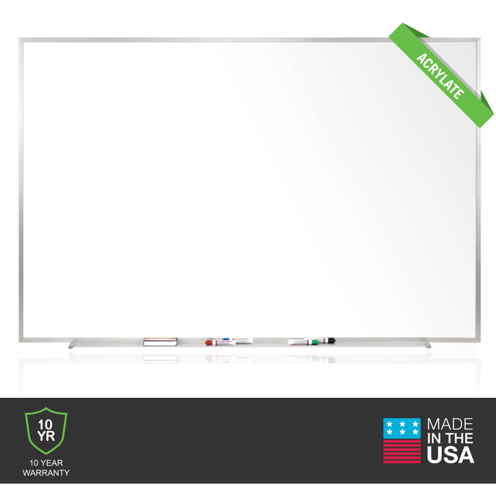 Ghent M2 Non-Magnetic Dry-Erase Whiteboard, 48in x 96in, Satin Aluminum Frame