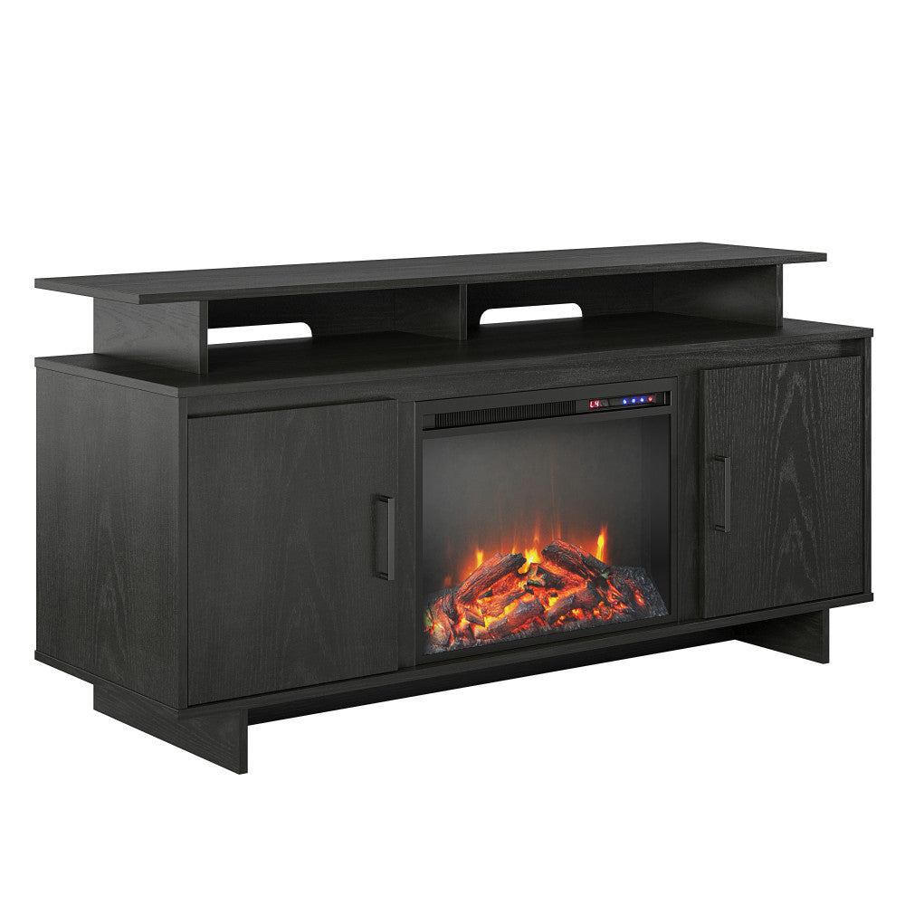 Ameriwood Home Merritt Avenue Electric Fireplace TV Console For 74in TVs, Black