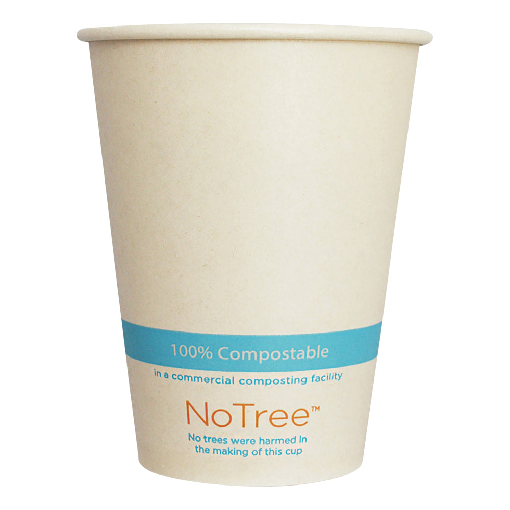 World Centric NoTree Paper Cold Cups, 12 Oz, Natural, Pack Of 1,000 Cups