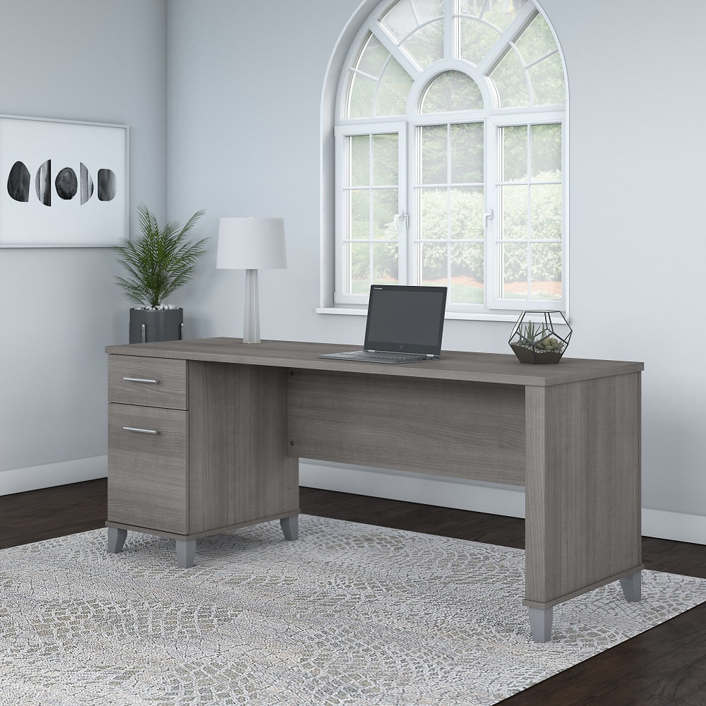 Bush Furniture Somerset Office 72inW Computer Desk With Drawers, Platinum Gray, Standard Delivery