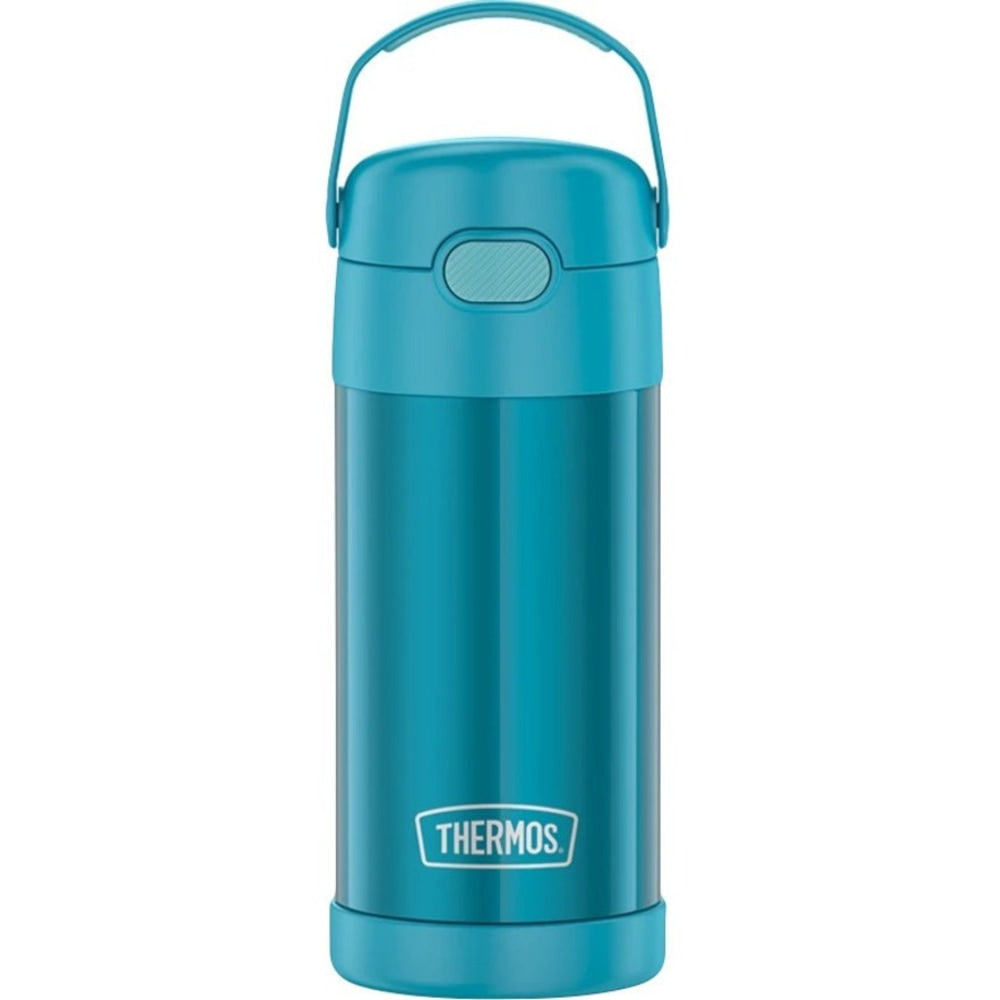 Thermos FUNtainer Water Bottle 12Oz - 12 fl oz - Teal - Stainless Steel, Silicone