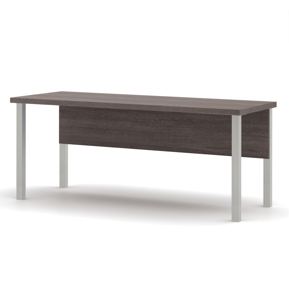 Bestar Pro-Linea 72inW Table Computer Desk With Square Metal Legs, Bark Gray