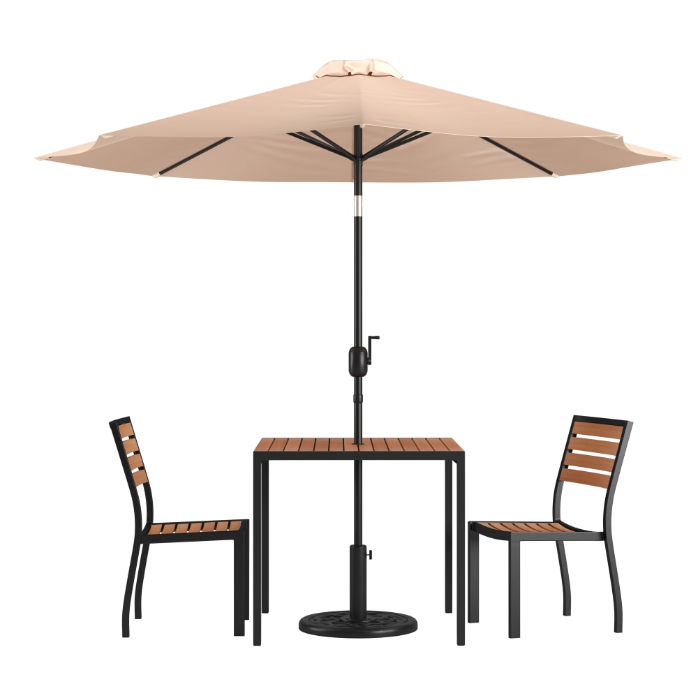 Flash Furniture Lark 5-Piece All-Weather Deck/Patio Set, Tan