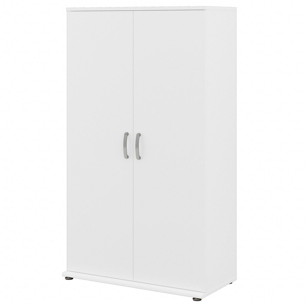 Bush Business Furniture Universal Tall Storage Cabinet With Doors And Shelves, White, Standard Delivery