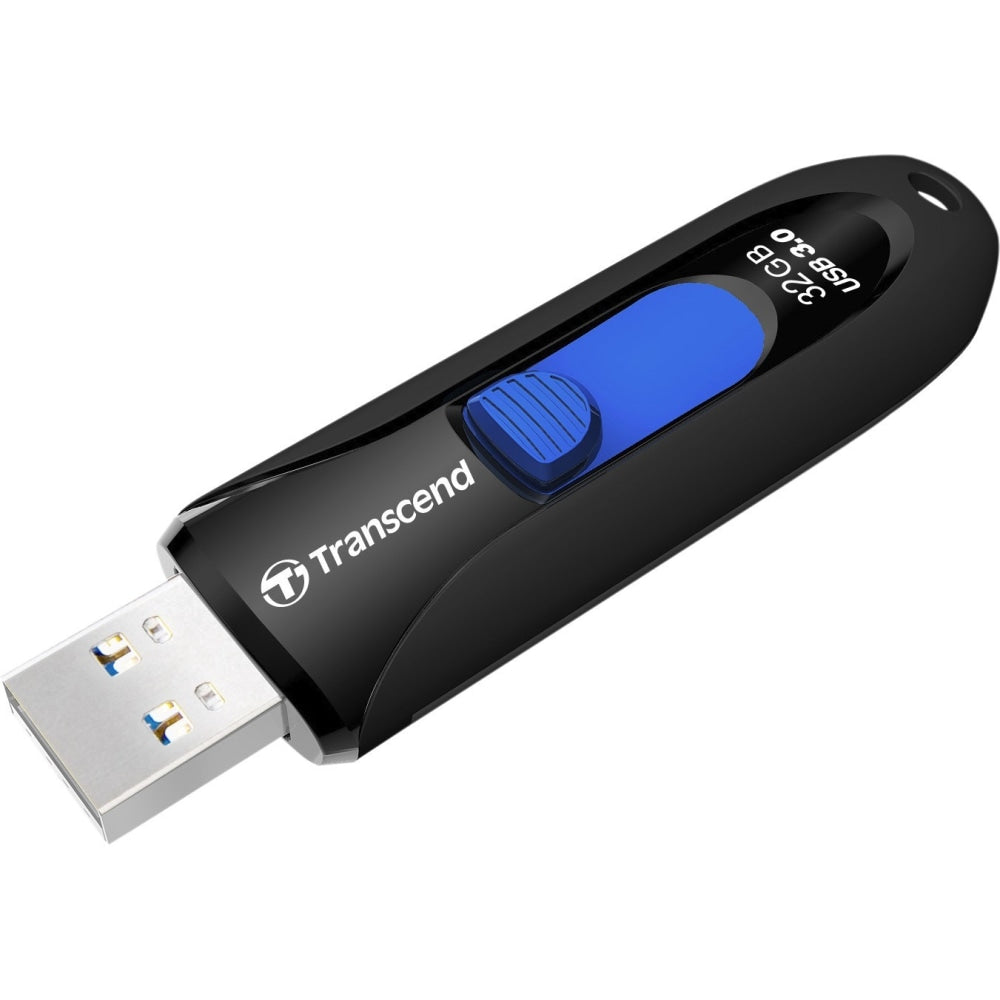 Transcend 32GB JetFlash 790 USB 3.0 Flash Drive - 32 GB - USB 3.0 - Black, Blue