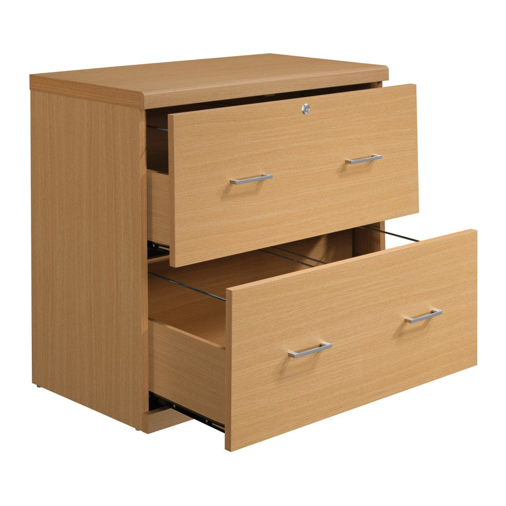 Office Star Alpine 30inW x 17inD Lateral 2-Drawer File Cabinet With Lockdowel Fastening System, Natural