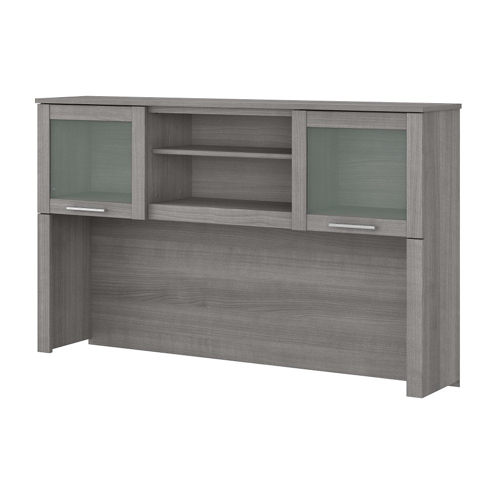 Bush Furniture Hutch For L-Shaped Desk, 60inW, Platinum Gray, Standard Delivery