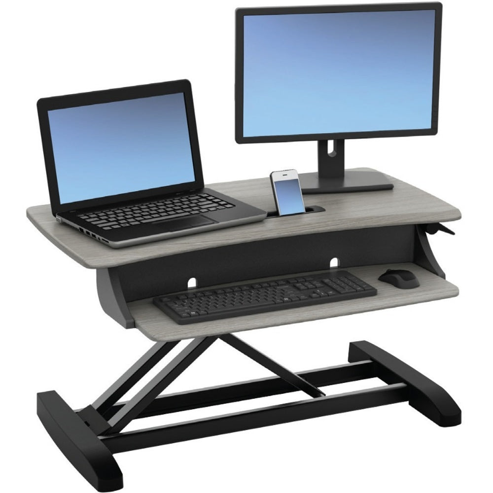 Ergotron WorkFit-Z Mini Standing Desk Converter, Dove Gray/Black Base