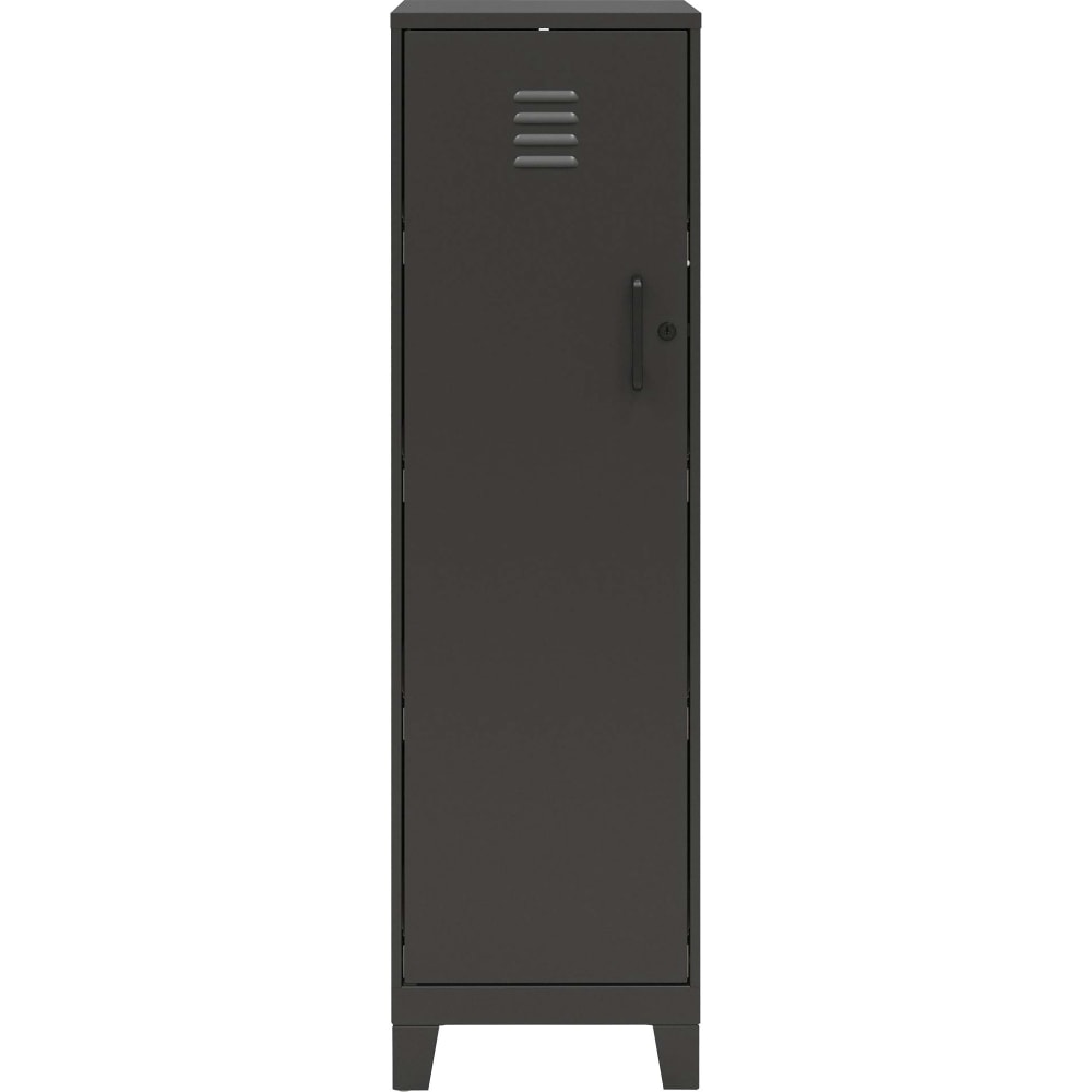 LYS SOHO Locker - 4 Shelve(s) - for Office, Home, Classroom, Playroom, Basement, Garage, Cloth, Sport Equipments, Toy, Game - Overall Size 53.4in x 14.3in x 18in - Black - Steel