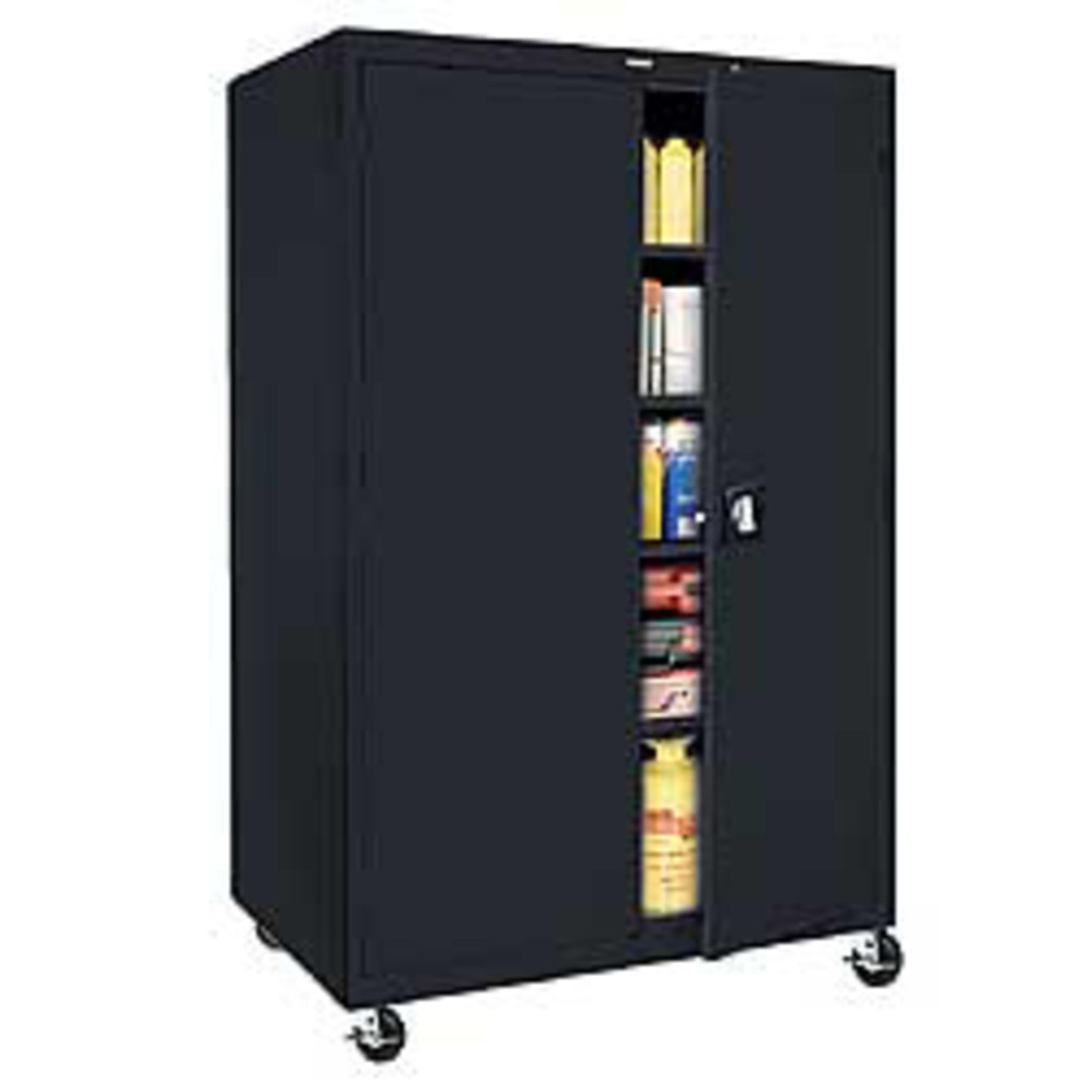 Sandusky Jumbo Mobile Steel Storage Cabinet, 78inH x 46inW x 24inD, Black