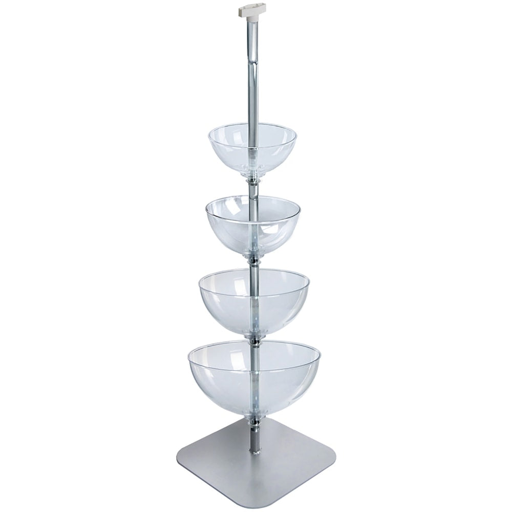 Azar Displays 4-Tier Cascading Bowl Display, 60inH x 17inW x 17inD, Clear