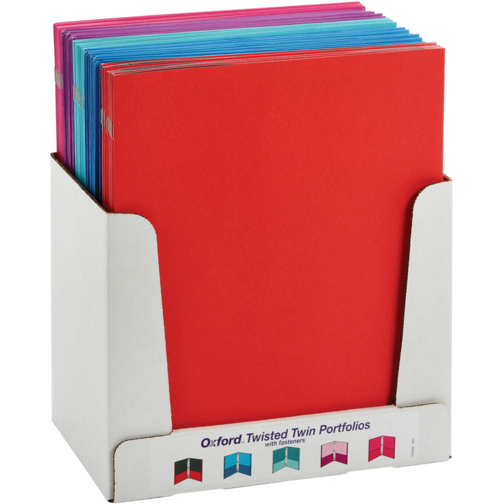 Oxford Letter Recycled Pocket Folder - 8 1/2in x 11in - 100 Sheet Capacity - 2 Pocket(s) - Assorted - 10% Recycled - 50 / Box