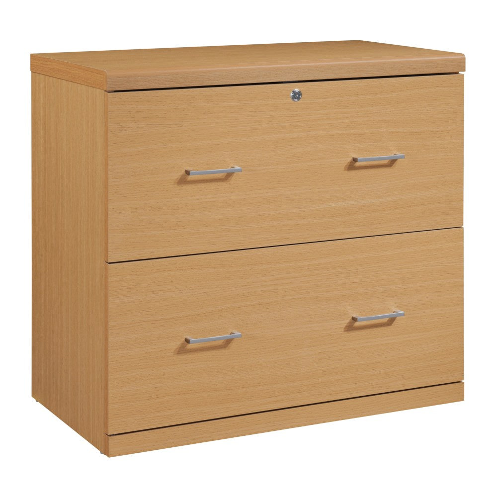 Office Star Alpine 30inW x 17inD Lateral 2-Drawer File Cabinet With Lockdowel Fastening System, Natural