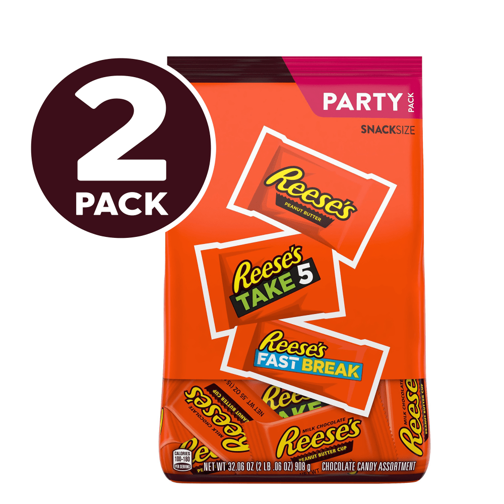 Reeses Snack Size Assortment Party Pack Stand Up Bags, 32.06 Oz, Pack Of 2 Bags