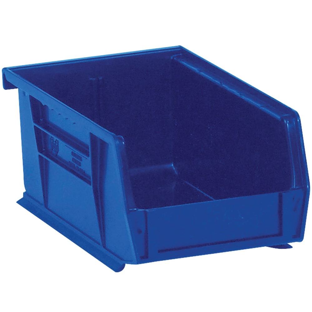 Partners Brand Plastic Stack & Hang Bin Boxes, Small Size, 7 3/8in x 4 1/8in x 3in, Blue, Pack Of 24