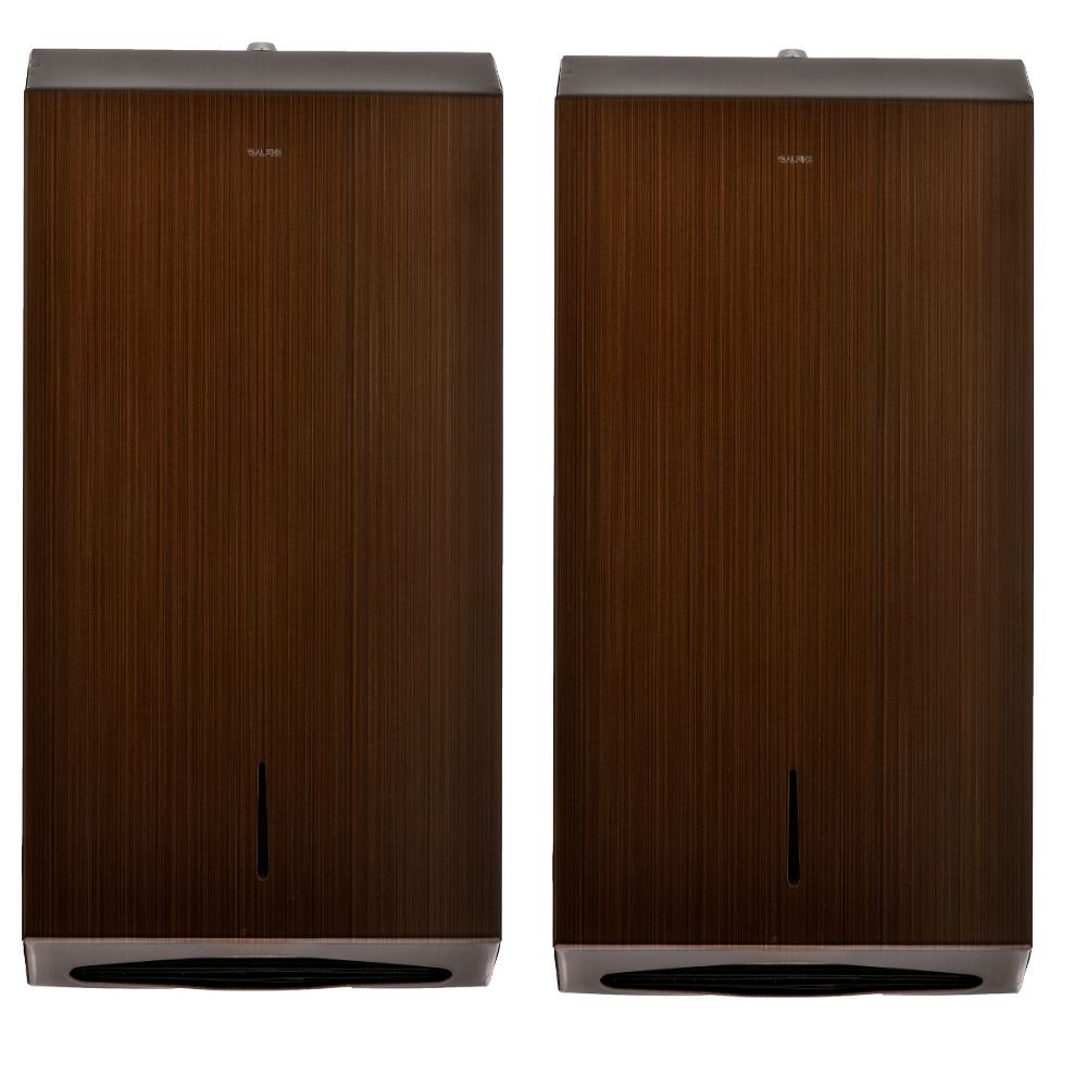 Alpine Industries Stainless Steel Brushed C-Fold/Multi-Fold Paper Towel Dispensers, Brown, Pack Of 2 Dispensers