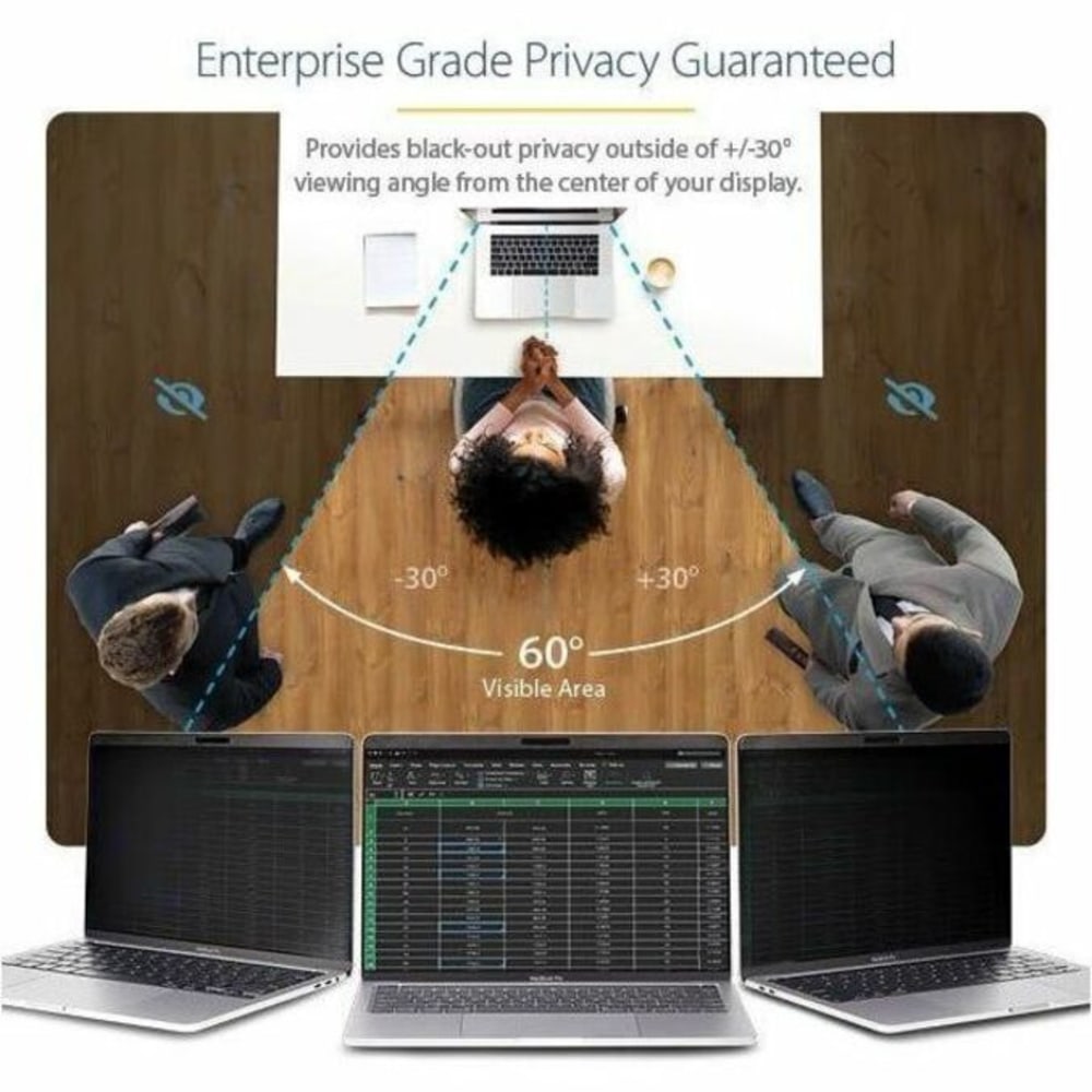 StarTech.com 13in Laptop Privacy Screen - Magnetic - Anti Blue Light - 30+/- Degree Viewing Angle - MacBook Privacy Filter (PRIVSCNMAC13)