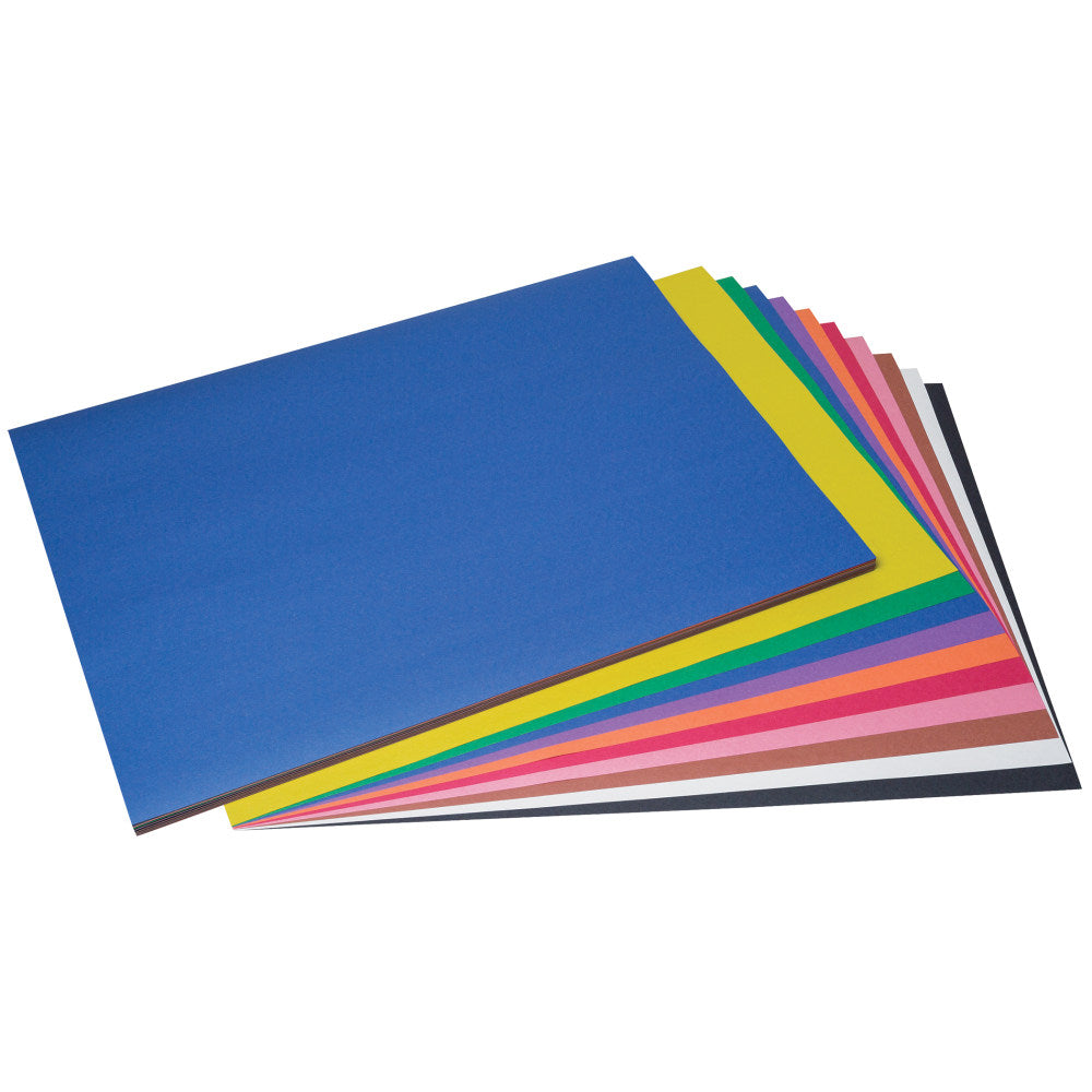 Prang Construction Paper, 10 Assorted Colors, 18in x 24in, 100 Sheets