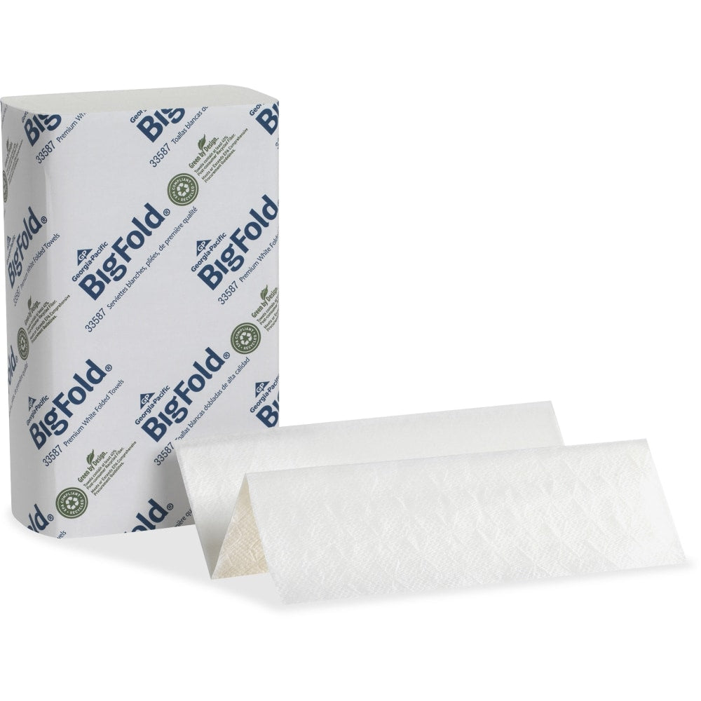 Pacific Blue Ultra Bigfold Premium Recycled Paper Towels by GP Pro - 1 Ply - 10.20in x 10.80in - White - Paper - Embossed, Absorbent, Interfolded, Unscented - For Hand - 220 Per Pack - 2200 / Carton