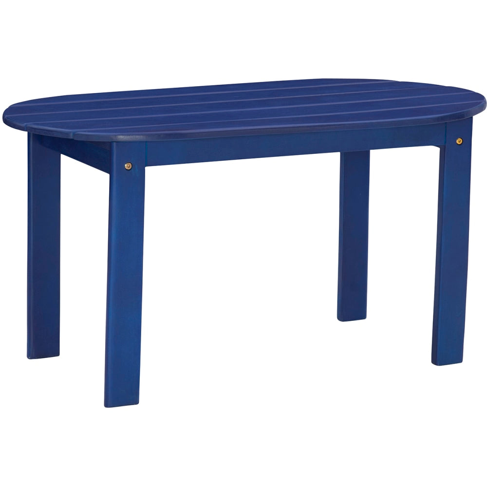 Linon Troy Outdoor Coffee Table, 18-1/8inH x 35-1/4inW x 18-1/8inD, Blue