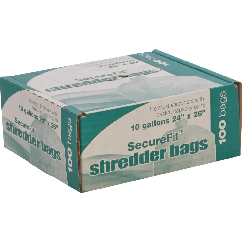 SKILCRAFT Shredder Bags, 24in x 26in, 10 Gallons, Clear, 50 Bags Per Roll, Set Of 2 Rolls, (AbilityOne 8105-01-557-4975)