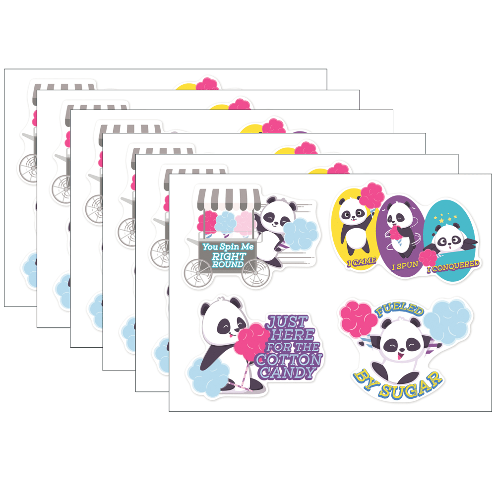 Eureka Jumbo Scented Stickers, Cotton Candy, 12 Stickers Per Pack, Set Of 6 Packs