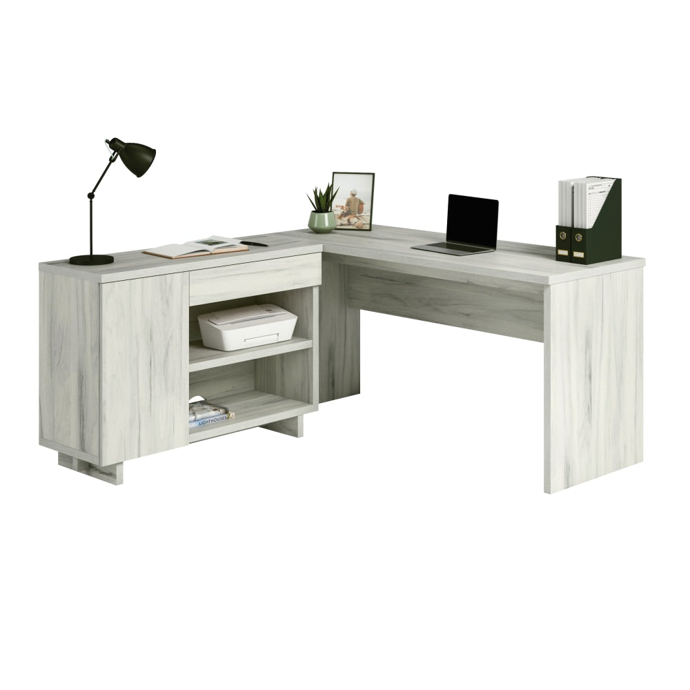 Sauder Porto Palma 60inW Computer Desk With Credenza, Haze Acacia