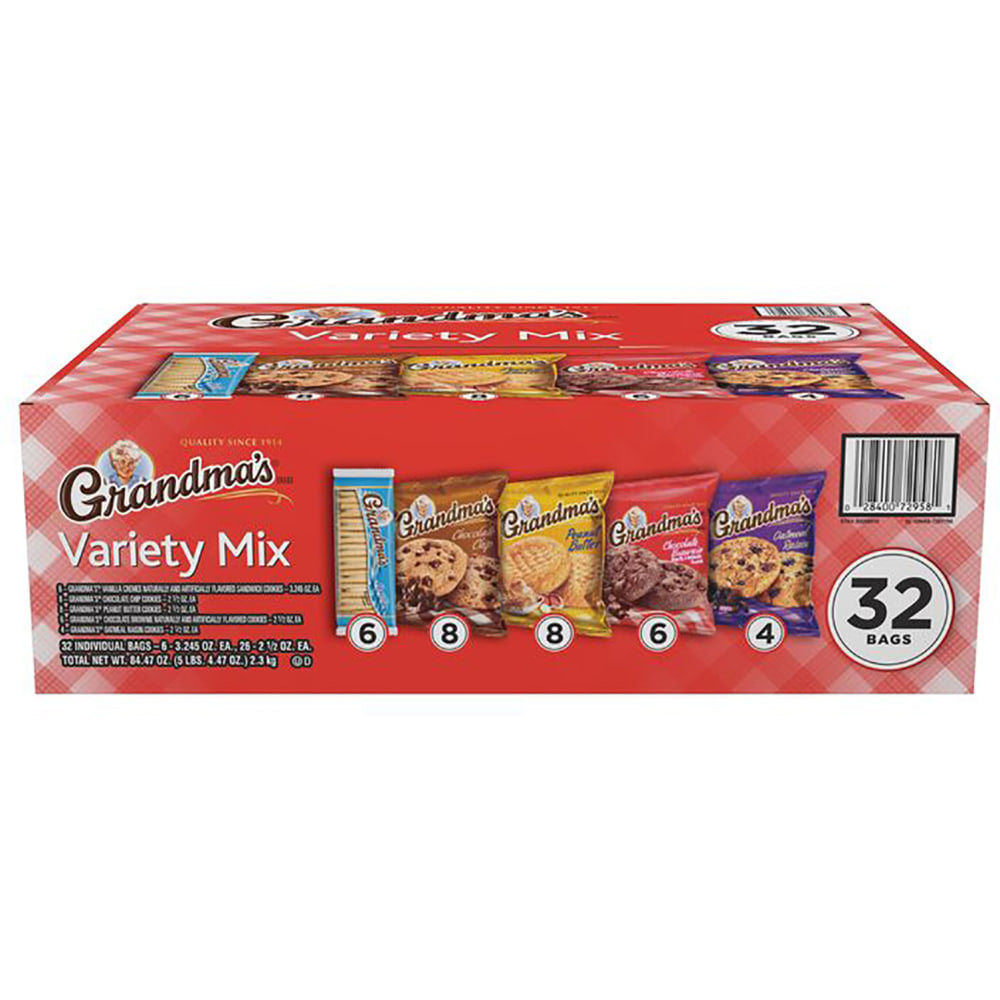 Grandmas Cookies Variety Pack, Pack Of 32 Bags