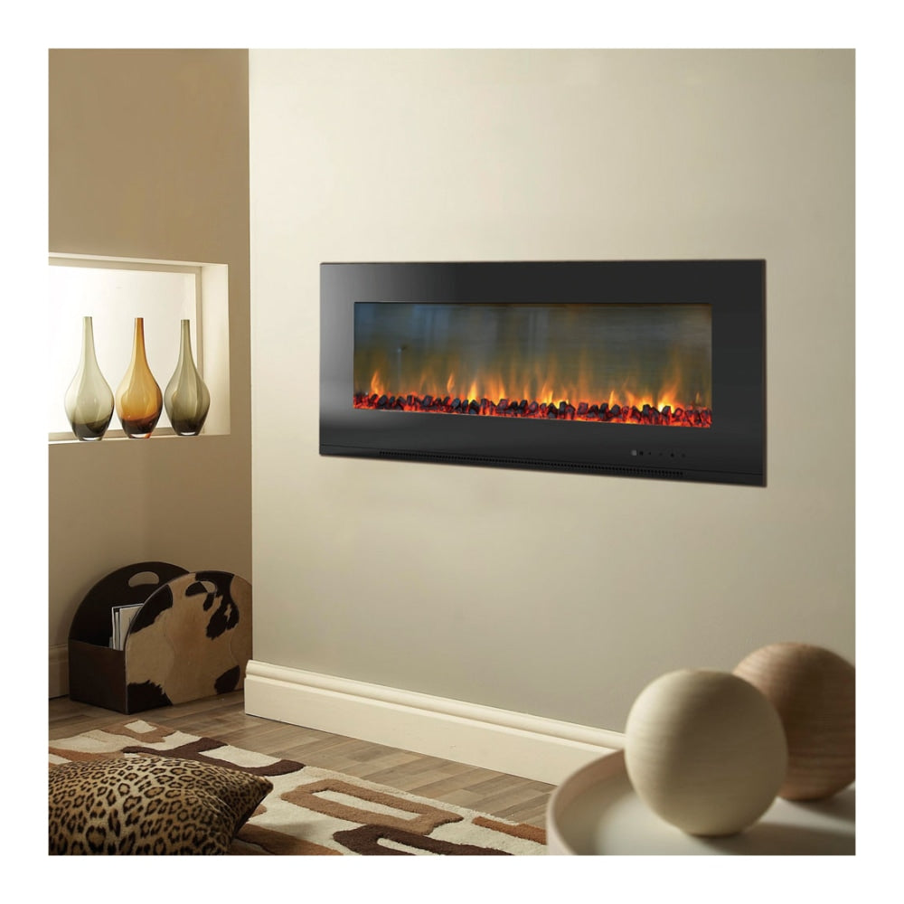 Cambridge Metropolitan CAM56WMEF-2BLK Electric Fireplace - Indoor - Wall Mountable